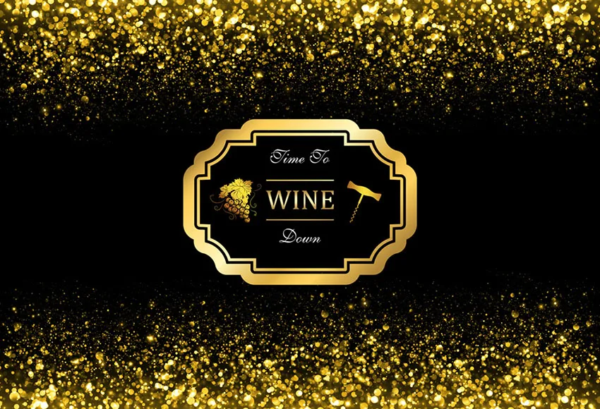 Виниловый фон для студийной фотосъемки с изображением золотых листьев винограда