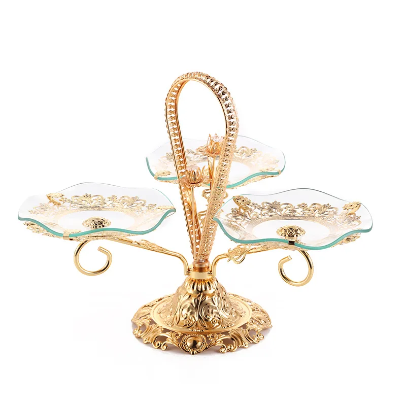 

European glass snack plate dried fruit plate creative European modern living room home fruit plate trays decorative