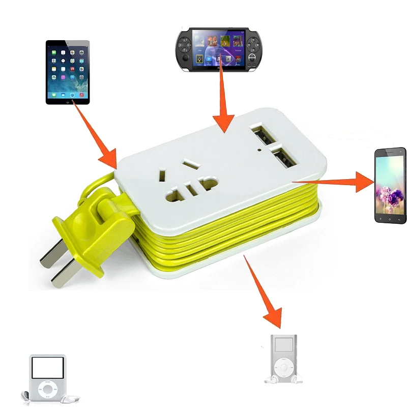 Штепсельная розетка американского стандарта портативный дорожный удлинитель