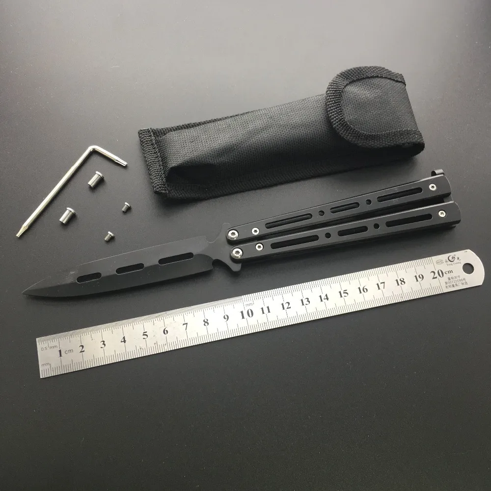 L1 BLACK jian Складной нож-бабочка, тренировочный нож, не острый, косплей, нож карамбит, Бесплатные аксессуары - Цвет: L1 BLACK jian