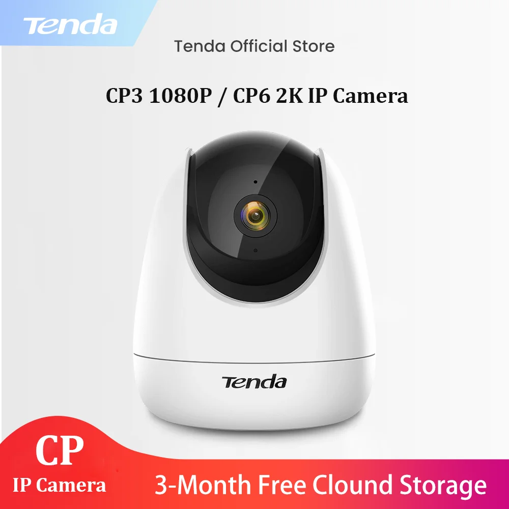  Камера Видеонаблюдения Tenda CP3 / CP6 1080P / 2K Full-Hd 360 ° PTZ Wifi IP-КАМЕРА 2Mp Беспроводная Веб-Камера Аудио Ночного Видения Облако по Уходу За ребенк…