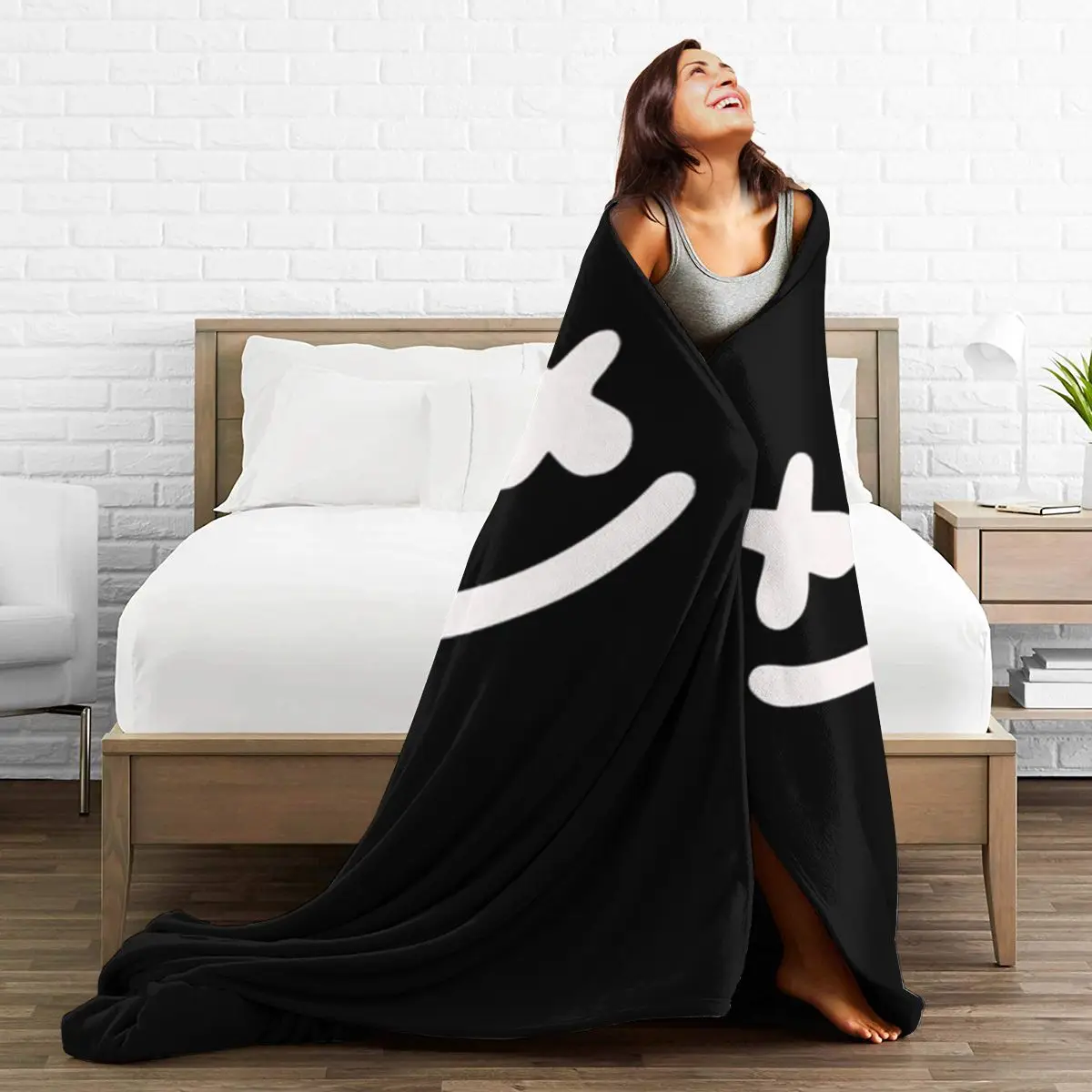 

Ultra Soft Sofa Blanket Cover Blanket Cartoon Cartoon Bedding Flannel plied Sofa Bedroom Decor for Children and Adults Black 5