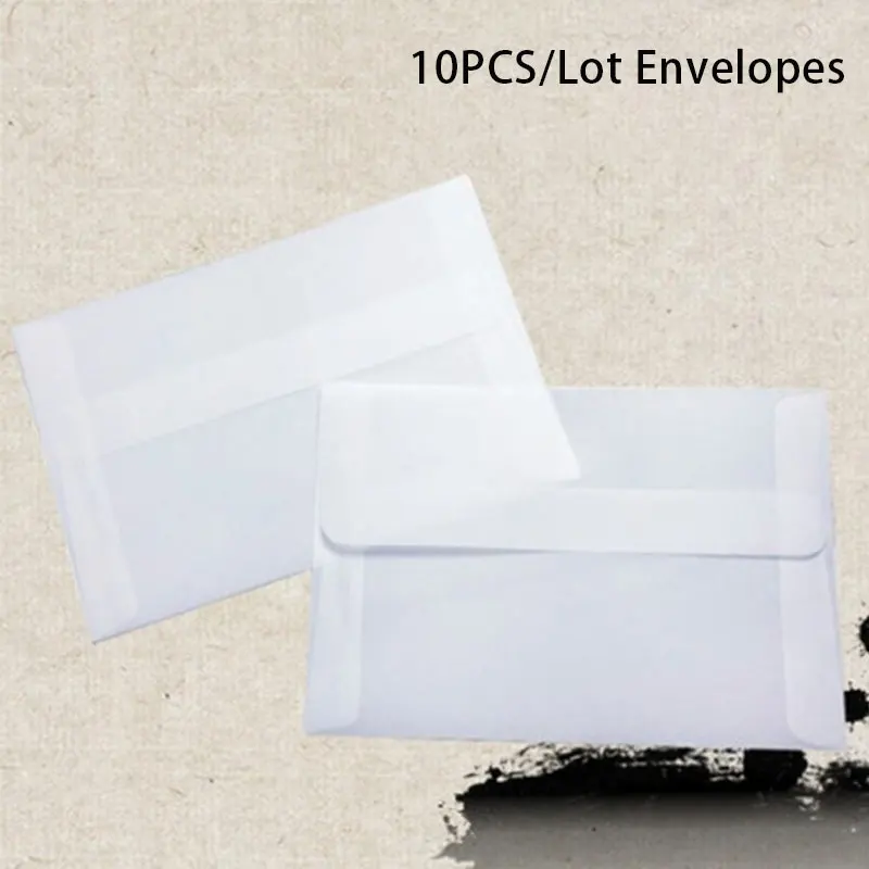 

10PCS/Lot Semi-transparent Sulfuric Acid Paper Envelopes For DIY Postcard Card Storage Wedding Invitation Gift Packing