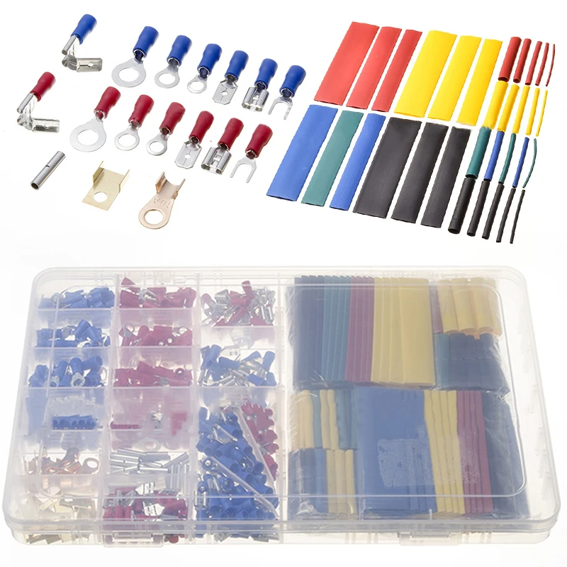 

678 Pcs Cold Pressing Wiring Connection Terminal Car Electrical Wire Terminals Heat Shrinkable Tube Combination Home Improvement