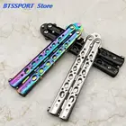 Тренировочный нож-бабочка, цветной складной нож из нержавеющей стали, нож-бабочка для ролевых игр, инструмент, тренировочный нож без окантовки