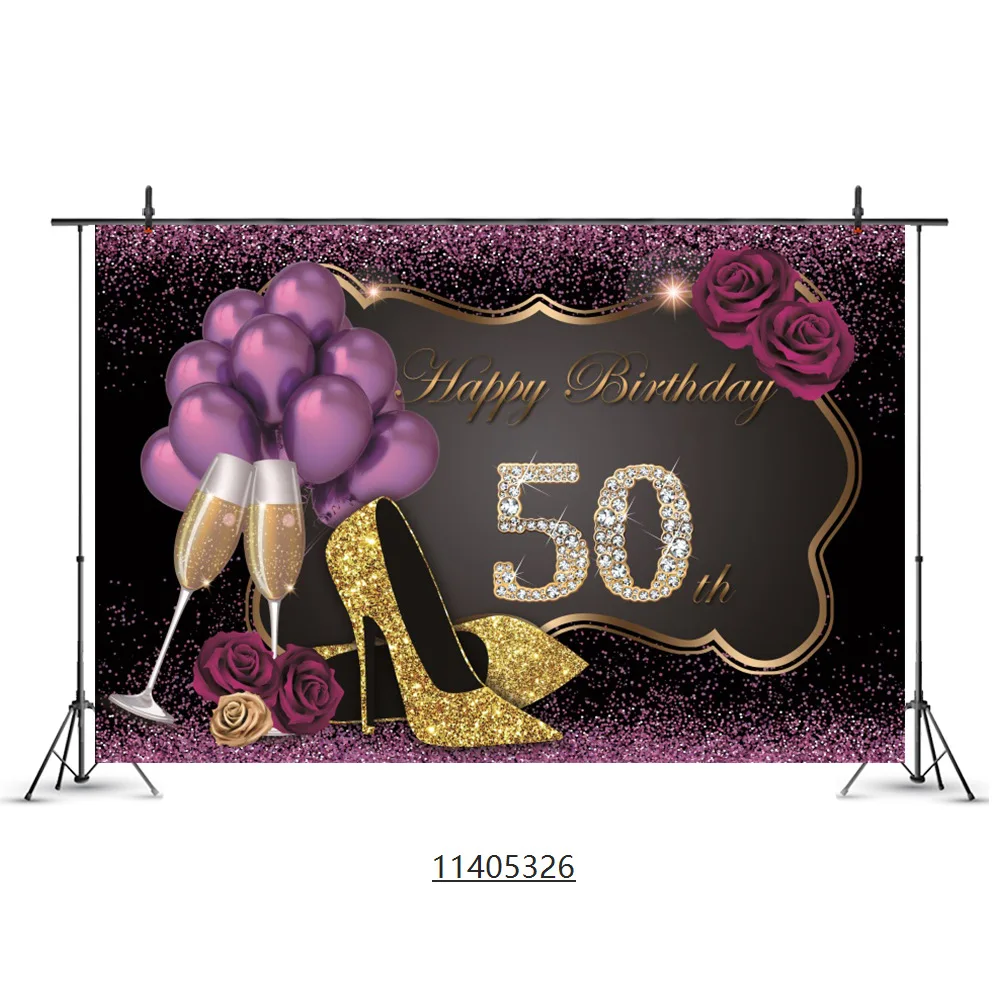 

30th 40th 50th 60th Happy Birthday Party Black Gold Backdrop Decoration 30 40 50 Adult Birthday Party Decoration Supplies