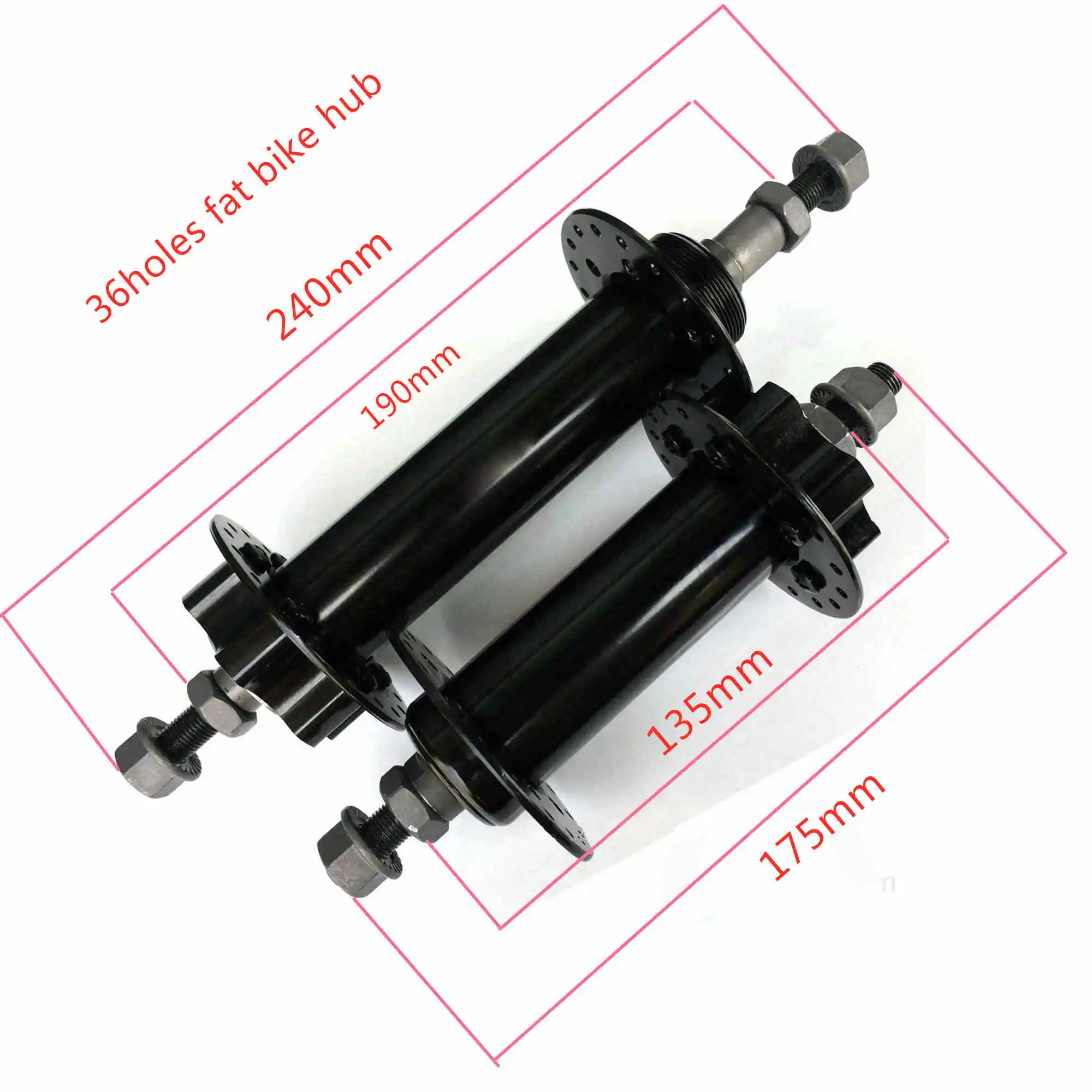 front with rear hub Втулка для велосипеда, передняя/задняя 135 мм* 195 мм, 36 отверстий, снежный велосипед, алюминиевая кассета, дисковый тормоз, Fat tire, велосипедные ступицы из алюминиевого сплава - Цвет: front with rear hub