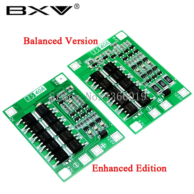 Защитная плата 3S/4S 40A/60A 18650 BMS для зарядки литий-ионных батарей двигателя