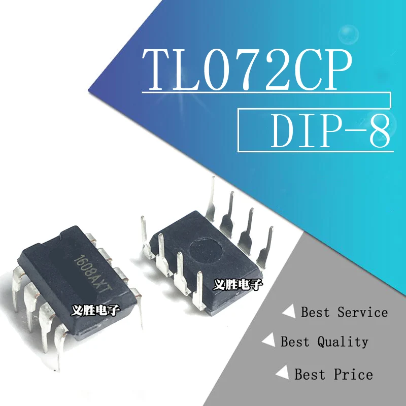 10 шт. операционный усилитель TL072CP DIP8 TL072 op amp JFET вход с низким уровнем шума новый