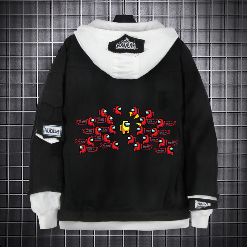 

Autumn Winter New Video Game Among Us Print Demin Jacket Women Kawaii Warm Jacket Impostor Graphic Streetwear Fashion Clothing