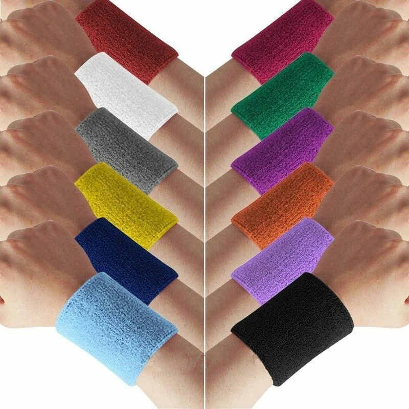 

Colorful Cotton Unisex Sport Sweatband Wristband Wrist Protector Running Badminton Basketball Brace Terry Cloth Sweat Band 1Pcs
