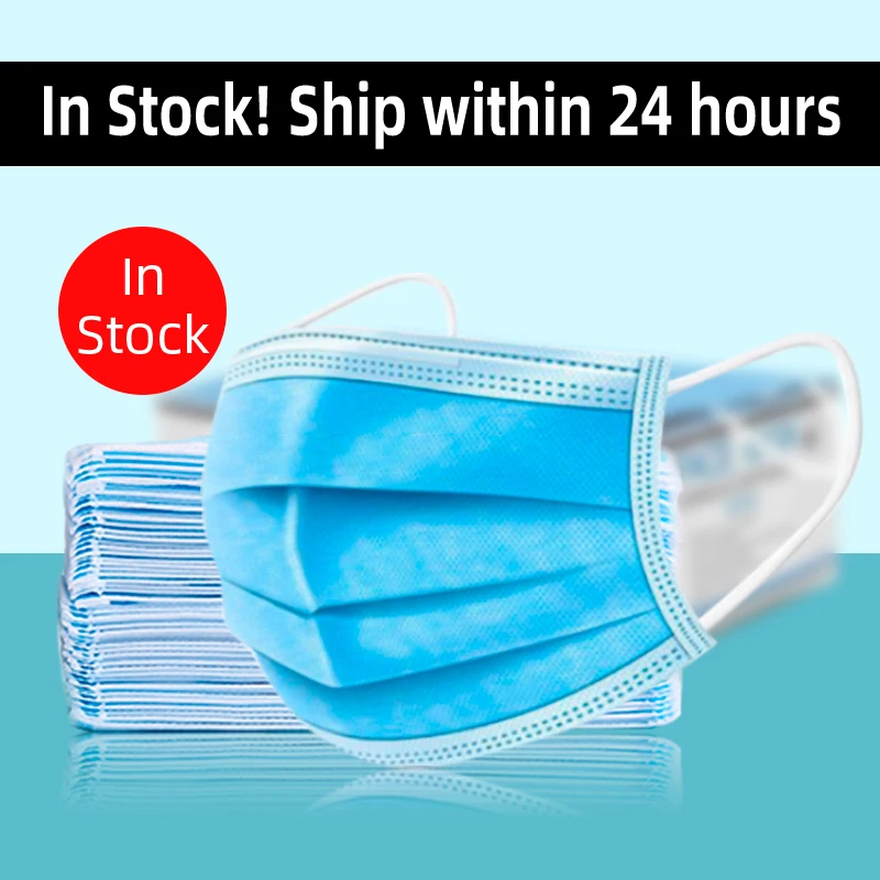 

Face Mask Disposable Mouth 3-Ply Anti-Dust Masks Nonwoven Elastic Earloop Salon Breathable Protect Filter Dustproof Non woven