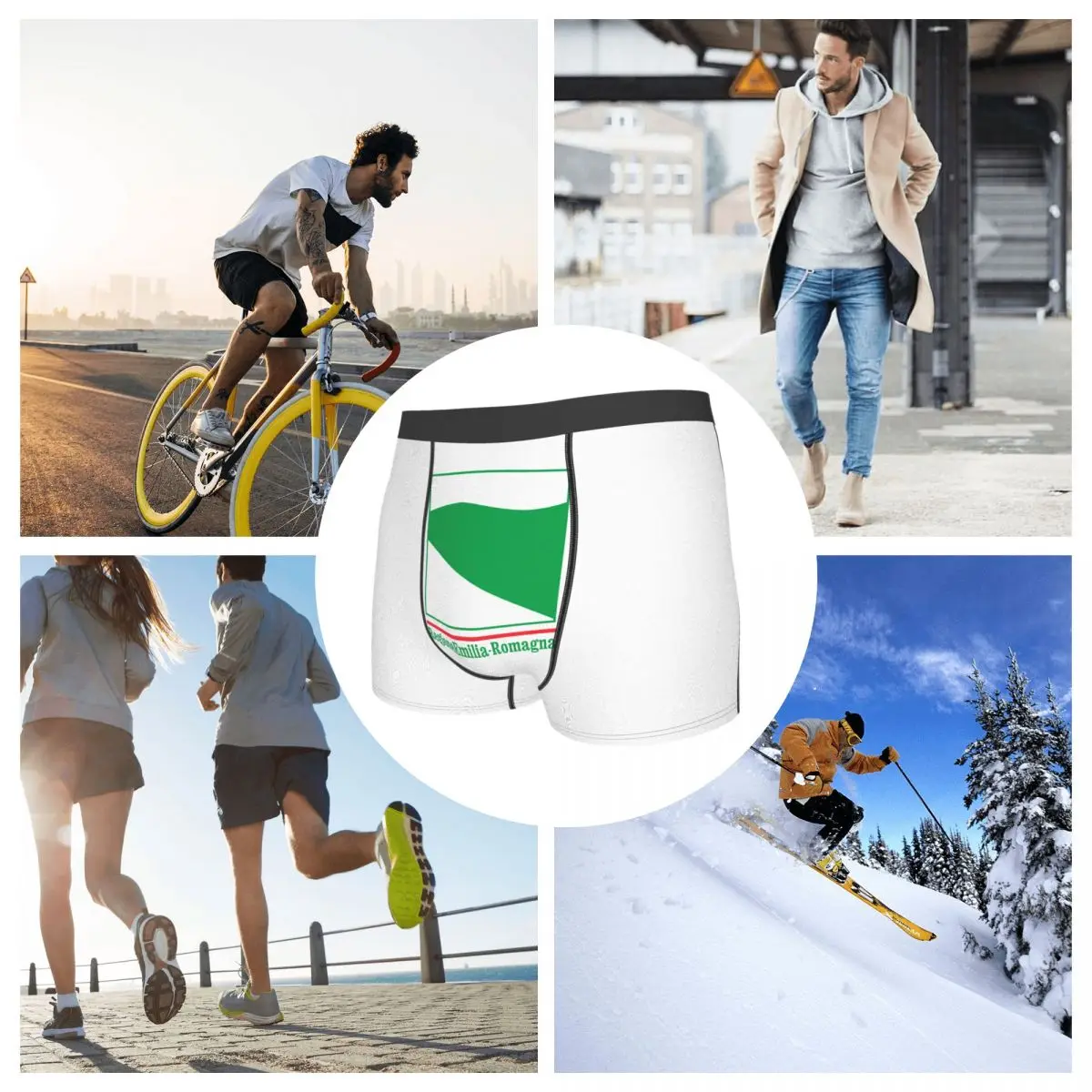 Fictional Emilia-Romagna Flag Men's Boxer Briefs regions of Italy Humor Graphic elastic pants for men