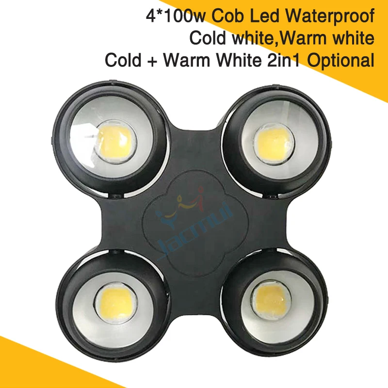 

4pcs Flight Case DJ Lighting Equipment 4*100w COB Led Cold Warm White 2in1 4 Eyes Waterproof Stage Lights