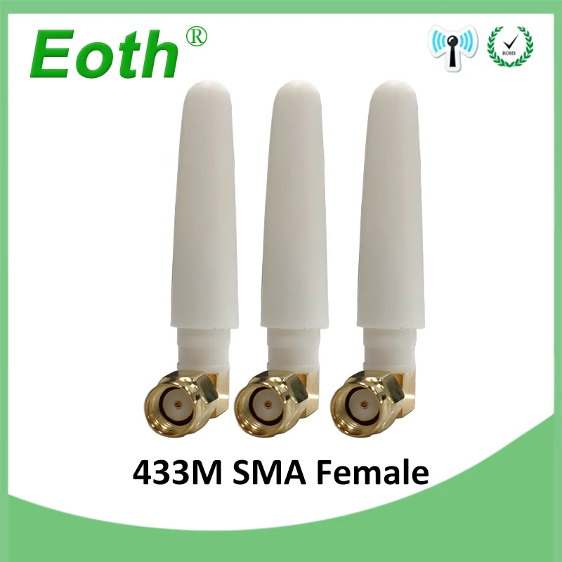EOTH 10pcs 433mhz antenna 2~3dbi sma female lora antene pbx iot module lorawan signal receiver antena high gain