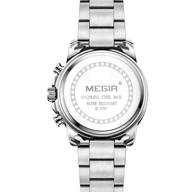 Часы наручные MEGIR Мужские кварцевые брендовые Роскошные водонепроницаемые до 30 м