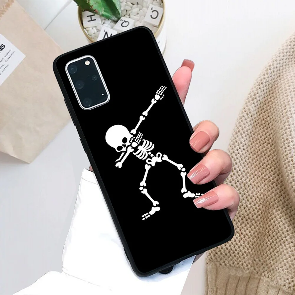 

For Samsung Galaxy Dabbing skeleton Soft TPU Black Border Samsung Galaxy Case