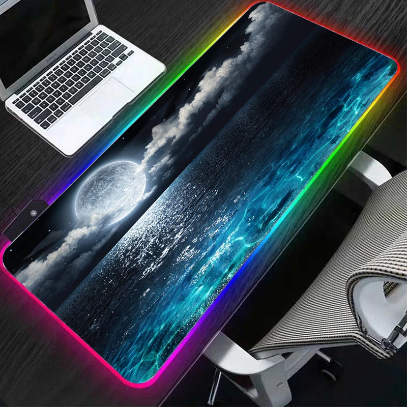Купить RGB large mouse pad moon landscape highdefinition mouse