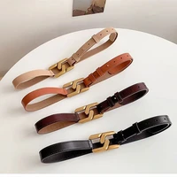 fashion high quality simplicity women retro genuine leather belts vintage goldenl buckle elegant straps jeans waistband 55001