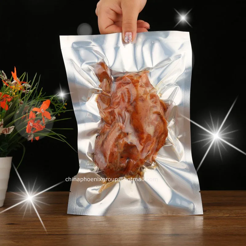 500 шт./лот прозрачный пластиковый пакет из серебристой алюминиевой фольги с