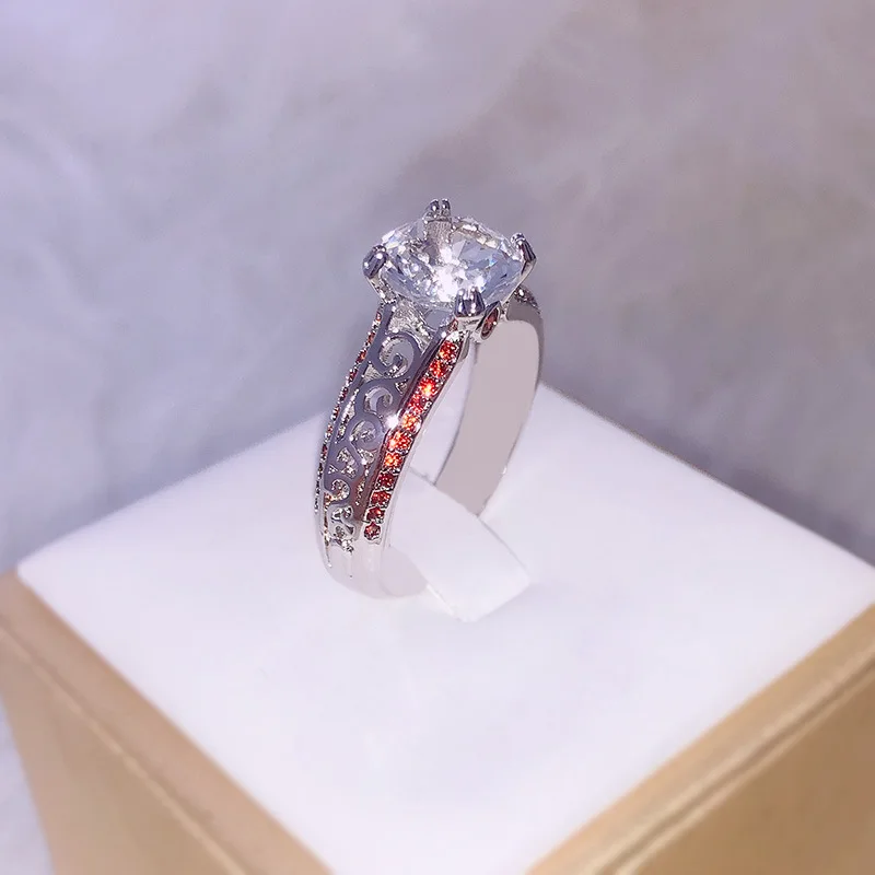 

Blue Diamond 14K Rose Silod Gold Ring for Women Moissanite Nose Trendy Fine Jewelry for Luxury Bohemia Wedding Gold Rings Women