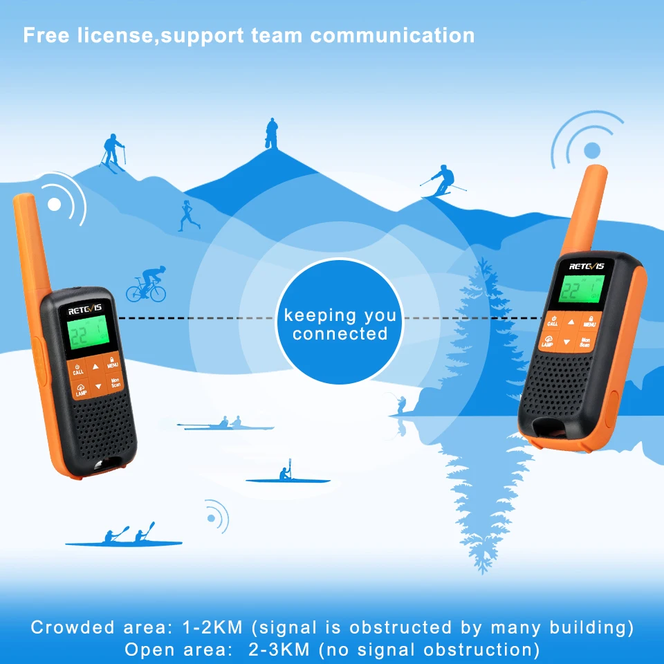 retevis walkie talkie waterproof pmr 446 rt649 2 pcs walkie talkies rechargeable portable two way radio ptt for hunting fishing free global shipping