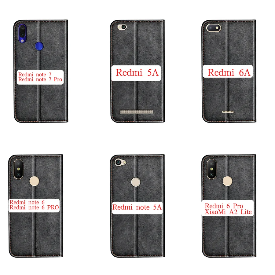 Кожаный флип кошелек для Xiaomi Redmi Note 8 8t 7 6 Pro 5A 6A Note7 Mi A2 Lite чехол note8 деловой ретро