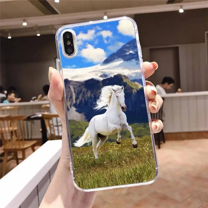 

pattern Horse animal Phone Case Transparent soft For iphone 5 5s 5c se 6 6s 7 8 11 12 plus mini x xs xr pro max