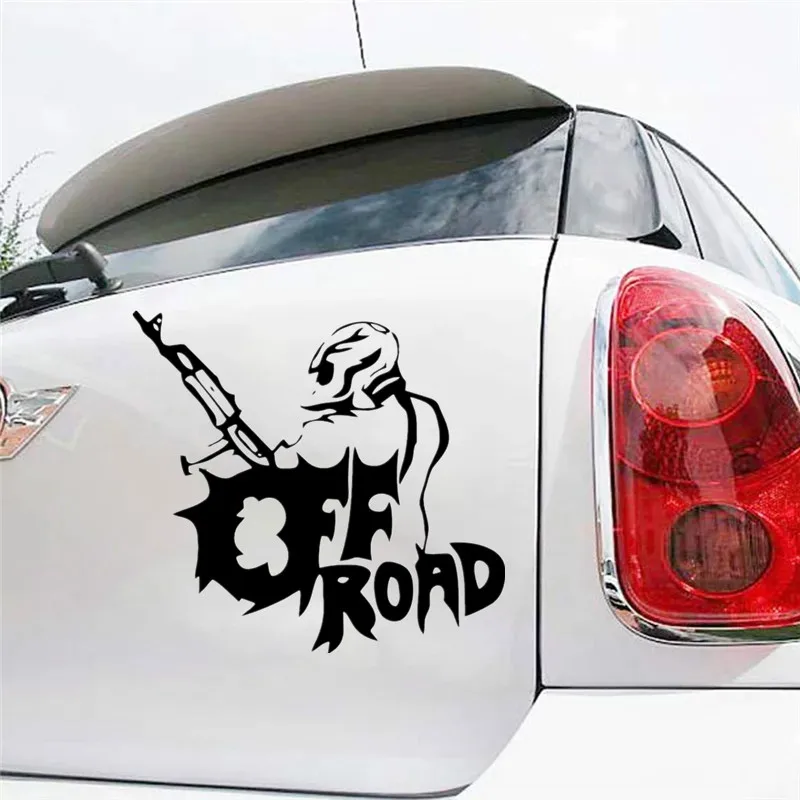 

Car Stickers Decor Motorcycle Decals Submachine Gun Offroad Decorative Accessories Creative Sunscreen Waterproof PVC,