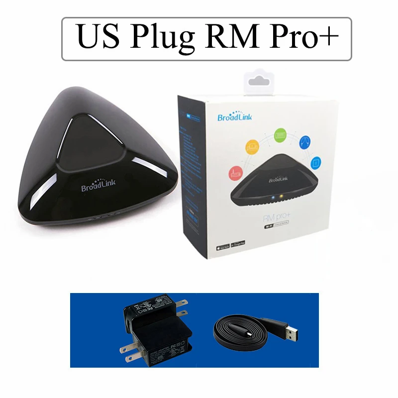US Plug RM PRO PLUS Broadlink RM PRO RM MINI3 Универсальный Интеллектуальный пульт дистанционного управления домашней автоматизации WiFi+ IR+ RF переключатель совместимый с Alexa Google Home - Цвет: US Plug RM PRO PLUS