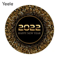 yeele happy new year 2022 photocall gold dots glitters round elasticity backdrop circle photography background for photo studio
