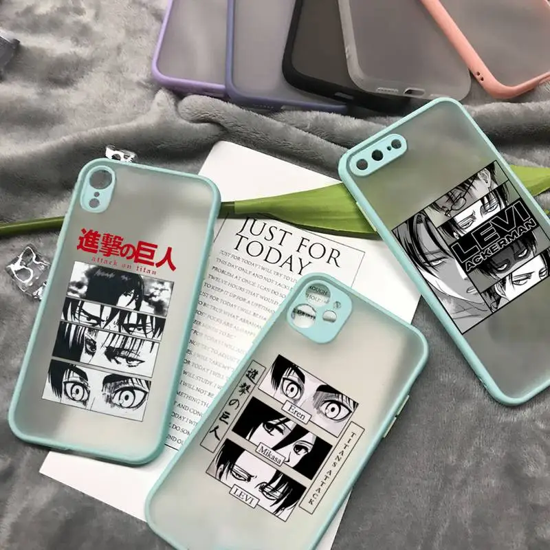 

attack on titan japan anime Phone Case matte transparent For iphone 7 8 11 12 13 plus mini x xs xr pro max cover