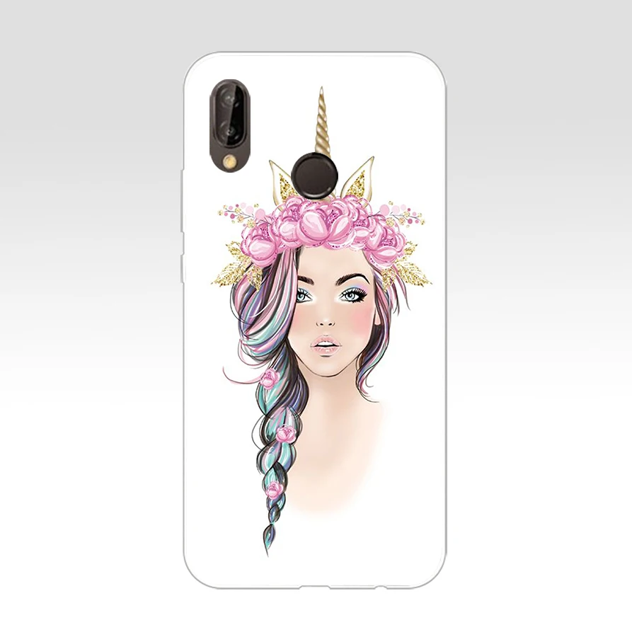 Мягкий силиконовый чехол 137FG Fat Unicorn On Rainbow Jetpack из ТПУ для huawei Mate P20 P30 Llte Pro Y6 Y7 2019 |