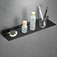 simple black non perforated aluminum bathroom shelf toilet storage rack wall hanging of bathroom dressing table