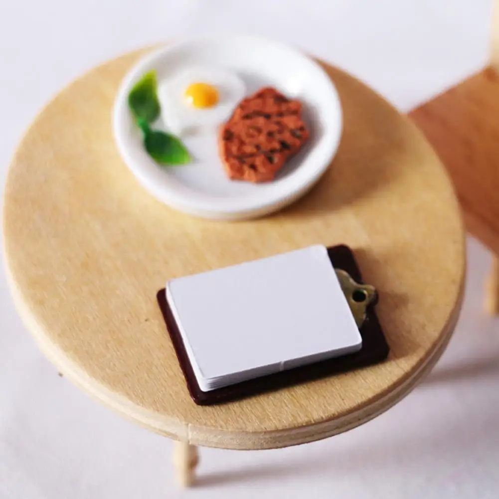 

Compact Adorable Doll House Mini Miniature Board Alloy Paper Clipboard Smooth Surface for Daily Life