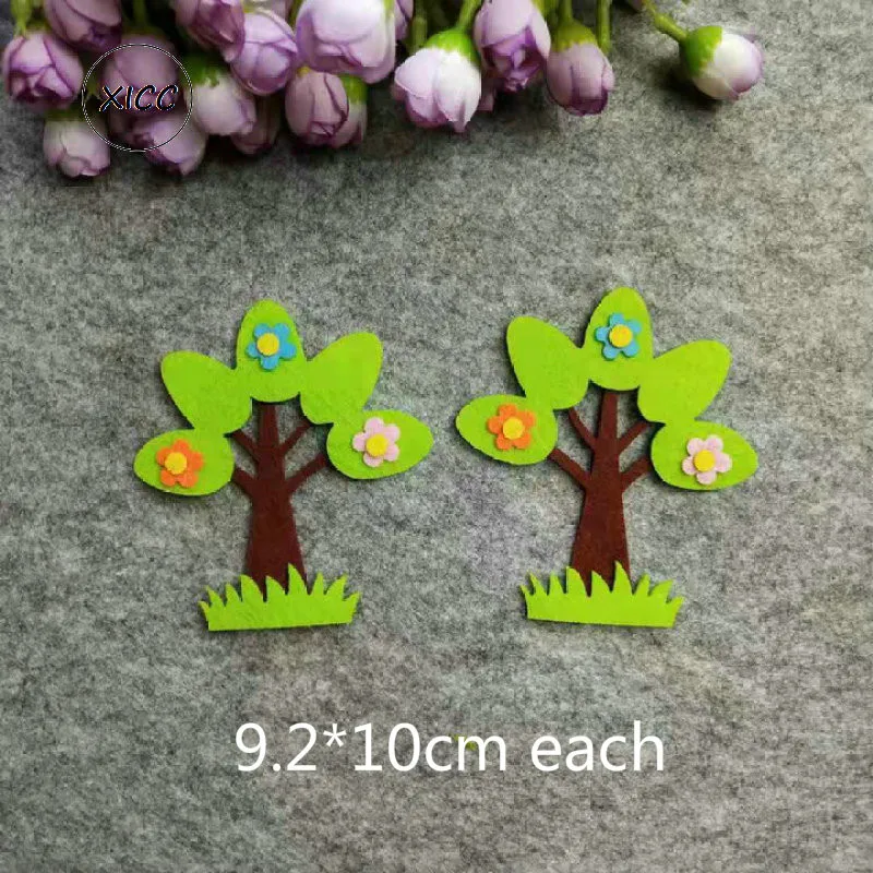 T N зеленое дерево Нетканые Войлок листьями патч детей дошкольного возраста