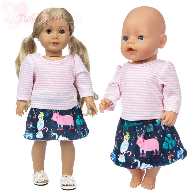 

Розовая Женская одежда подходит для 18-дюймовых американских кукол, аксессуары для девочек, 43 см, одежда для новорожденных, аксессуары нашег...