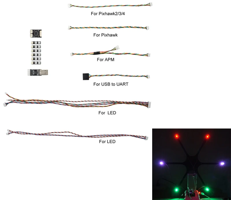 Светодиодный контроллер Pixhawk APM2.8 Mavlink V2.0 + RGB-навигасветильник USB-адаптер для UART
