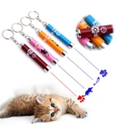 Забавные игрушки для кошек светодиодный ная лазерная указка светильник светящаяся ручка с яркой анимационной мышью, интерактивный держатель теней для кошек, тренировочный инструмент
