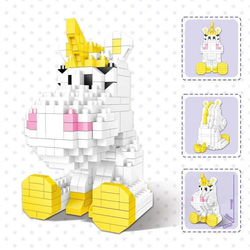 

Cute Animal Building Blocks White Cow Scalper Crocodile Bricks 3D Model Puzzle Toys For Kids Birthday Gifts Home Furnishings