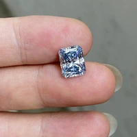 Meisidian New Color 7x9mm 3 Karat Radiant Cut Moissanite Blue Diamond For Ring