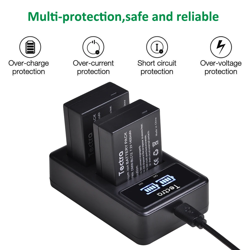 4xDMW-BLC12 BLC12 DMW-BLC12E Li-Ion аккумулятор + двойное зарядное устройство для Panasonic Lumix DMW-BLC12PP