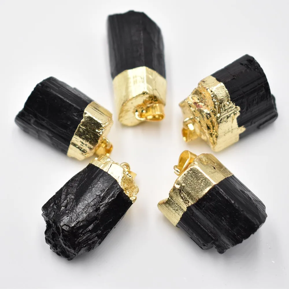 

Натуральный черный турмалин неправильной формы каменные подвески Рейки Чакра исцеляющая энергия необработанный камень подвеска ювелирны...