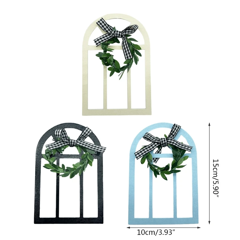 

One Piece Wooden Farmhouse Window Layered Tray Decoration Rustic Cathedral Arched Sign Shelf Booth Home Decoration