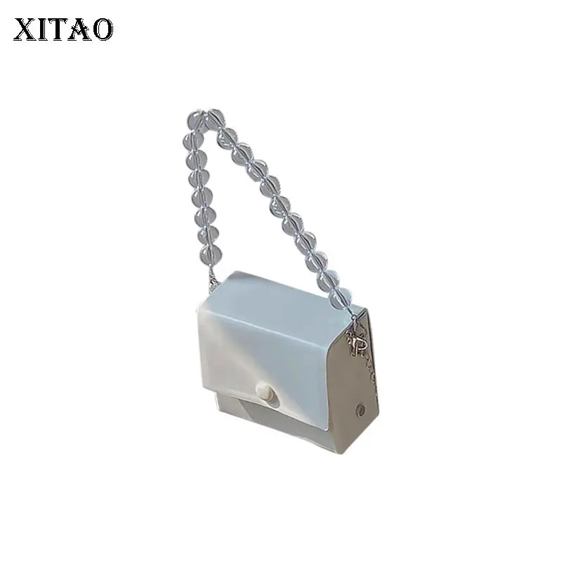 

XITAO Beadeding Chain Shoulder Bags Autumn New Style Small Square Bag Crossbody Bag Cute Fashion All-match Shoulder Bags WMD3547