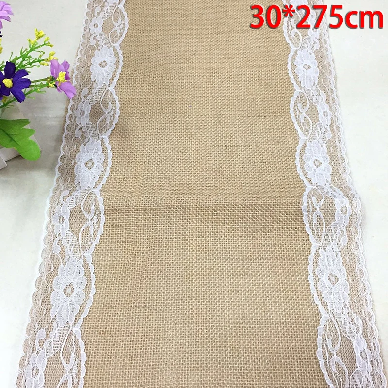 Кружевная отделка джутовая скатерть для стола свадебный банкет вечерние декор