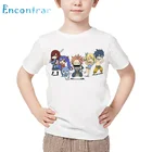 Детская забавная футболка с японским аниме рисунком Феи хвоста, Детская забавная футболка с мультяшным рисунком, летние белые топы для мальчиков и девочек, ooo4345
