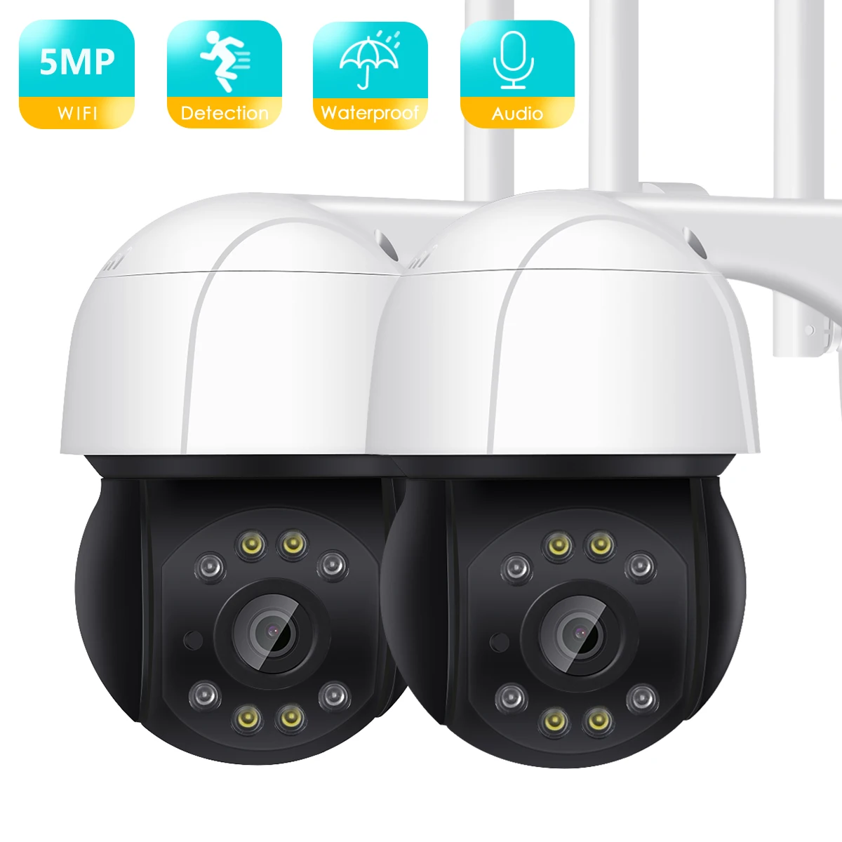 

BESDER 5MP 2MP PTZ Camera Outdoor 1080P 4X Digital Zoom Speed Dome Camera Security CCTV Ai Humanoid Detection Wireless IP Camera