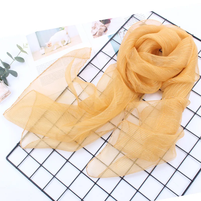 New 2020 Women Luxury Silk Wool Scarf Beads Shawls Lady Pashmina Neck Hijab Foulard Wraps Bufanda Winter Scarves Bandana Poncho