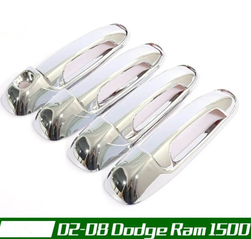 

For 2002-2008 Dodge Ram 1500 Chrome ABS Car Door Handle Bar Cover Frame Trim Car Styling